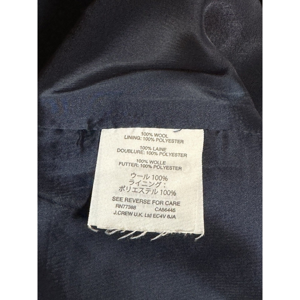 J.CREW Women's Monday Dress Lined Solid 100% Blue Wool Ruffle Sheath Career Sz 8 - Picture 3 of 16